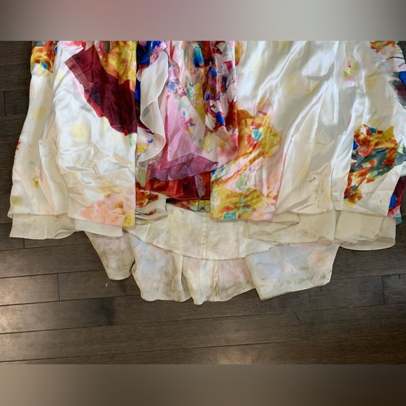 Jovani 100% Silk Multicolour Prom Halter Dress w/ Scarf Size 2 - Picture 15 of 16